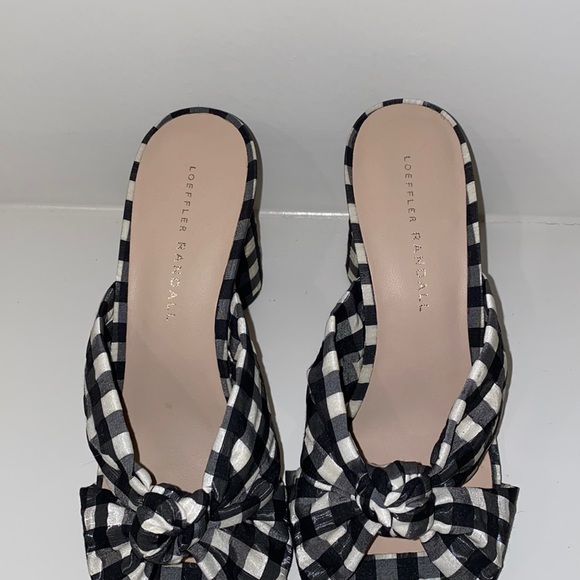 Loeffler Randall Coco Knotted Gingham Mules - Picture 3 of 6